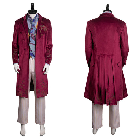 SeeCosplay Movie Wonka Costume Wine Red Outfits Party Carnival Halloween Cosplay Costume