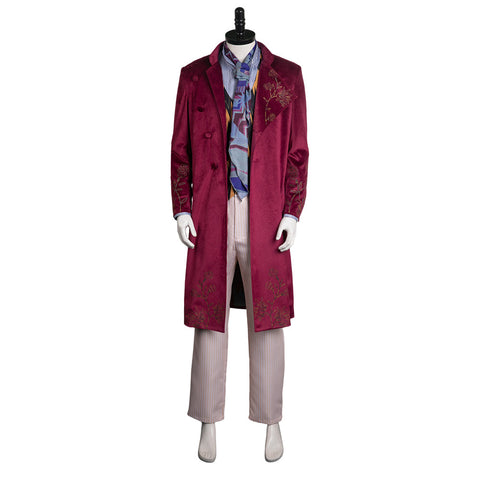 SeeCosplay Movie Wonka Costume Wine Red Outfits Party Carnival Halloween Cosplay Costume