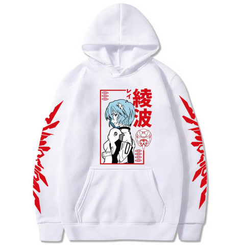 Men Hoodies Anime Evangelion Graphic EVA-00 PROTO TYPE Unisex Oversize Long Sleeve Pullover Sweatshirts Harajuku Streetwear Tops