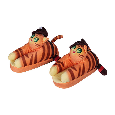 SeeCosplay Puss in Boots Movie Cat Plush Slippers Cosplay Shoes Halloween Costumes Accessory Prop
