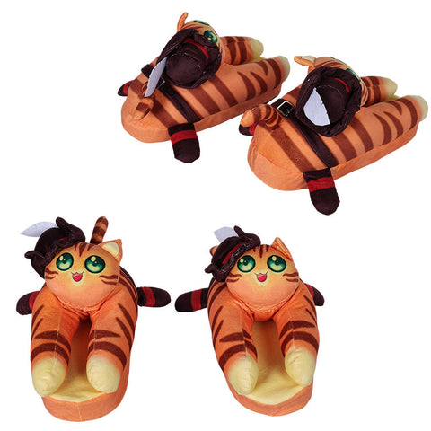 SeeCosplay Puss in Boots Movie Cat Plush Slippers Cosplay Shoes Halloween Costumes Accessory Prop