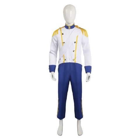 The Little Mermaid Prince Eric Cosplay Mens Royal Uniform Blue Party Carnival Halloween Cosplay Costume