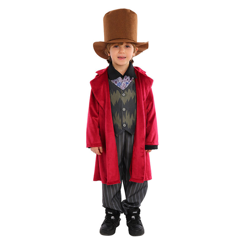 SeeCosplay Wonka Movie Wonka Costume Kids Children Outfit Party Carnival Halloween Cosplay Costume