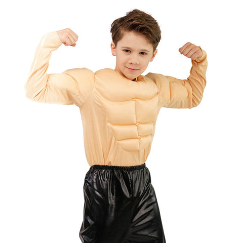 SeeCosplay Kids Boys Muscle Cosplay T-shirt Halloween Carnival Party Disguise Suit