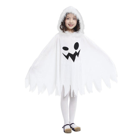 SeeCosplay White Ghost Kids Children Cosplay Costume Cloak Outfits Halloween Carnival Suit