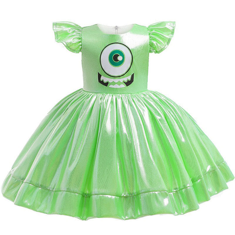 SeeCosplay Kids Girls Monsters University Mike Cosplay Costume Dress Outfits Halloween Carnival Party Suit