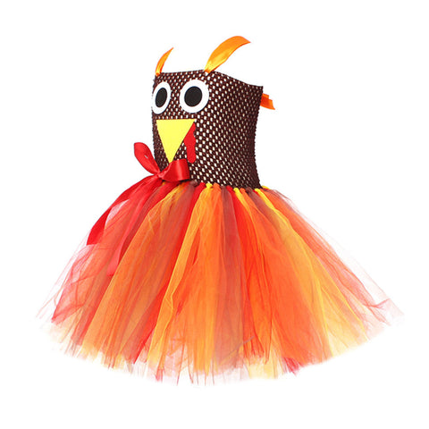 SeeCosplay Thanks Giving Day Turkey KIds Girls TUTU Dress Cosplay Dress Halloween Carnival Costume Dress Up GirlKidsCostume