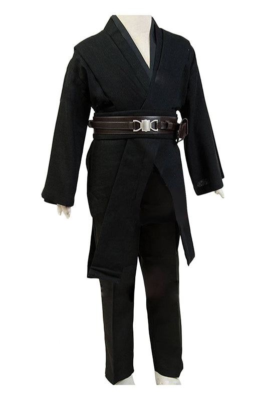 [All Size In Stock] Jedi Costume Black Version for Anakin Skywalker Tunic Kids Hooded Robe Outfit Halloween Carnival Suit