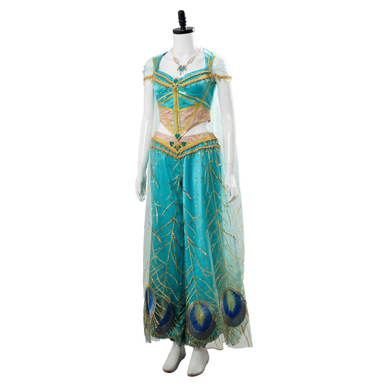 SeeCosplay Purim Costumes Adult Aladdin Naomi Scott Princess Jasmine Peacock Outfit Cosplay Costume