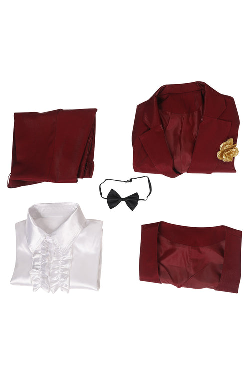 Beetlejuice:Costume Betelgeuse Red Suit Cosplay Costume Outfits Halloween Suit