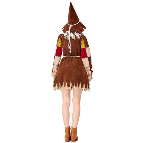 Adult Female Woman Scarecrow Cosplay Dress Costume Outfits Halloween Costume