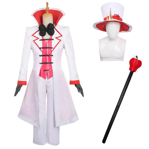 Hazbin Hotel Lucifer White Cosplay Costume For Adult Man Halloween Cosplay Costume