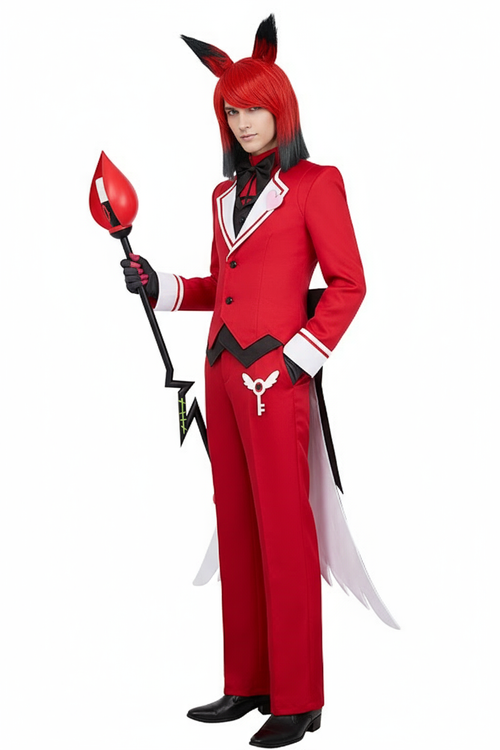 Hazbin Hotel ALASTOR Red Outfit Cosplay Costume For Adult Man Halloween Costume