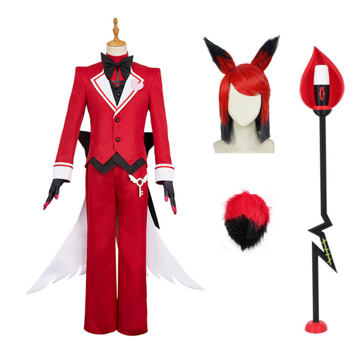 Hazbin Hotel ALASTOR Red Outfit Cosplay Costume For Adult Man Halloween Costume