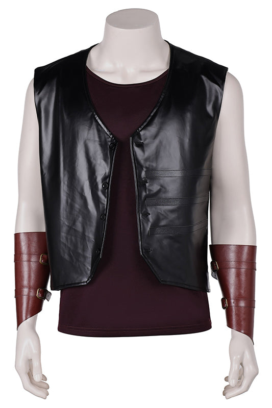 Movie Aquaman And The Lost Kingdom (2023) Arthur Curry Black Vest Outfits Cosplay Costume