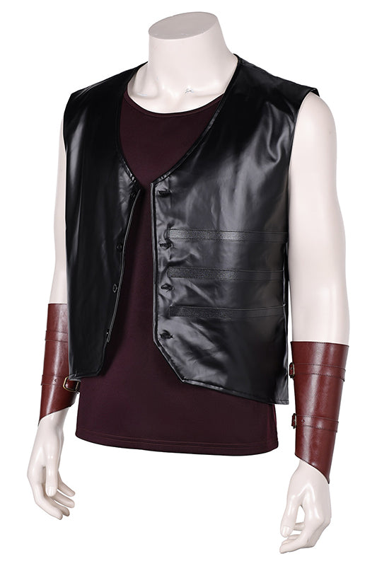 Movie Aquaman And The Lost Kingdom (2023) Arthur Curry Black Vest Outfits Cosplay Costume