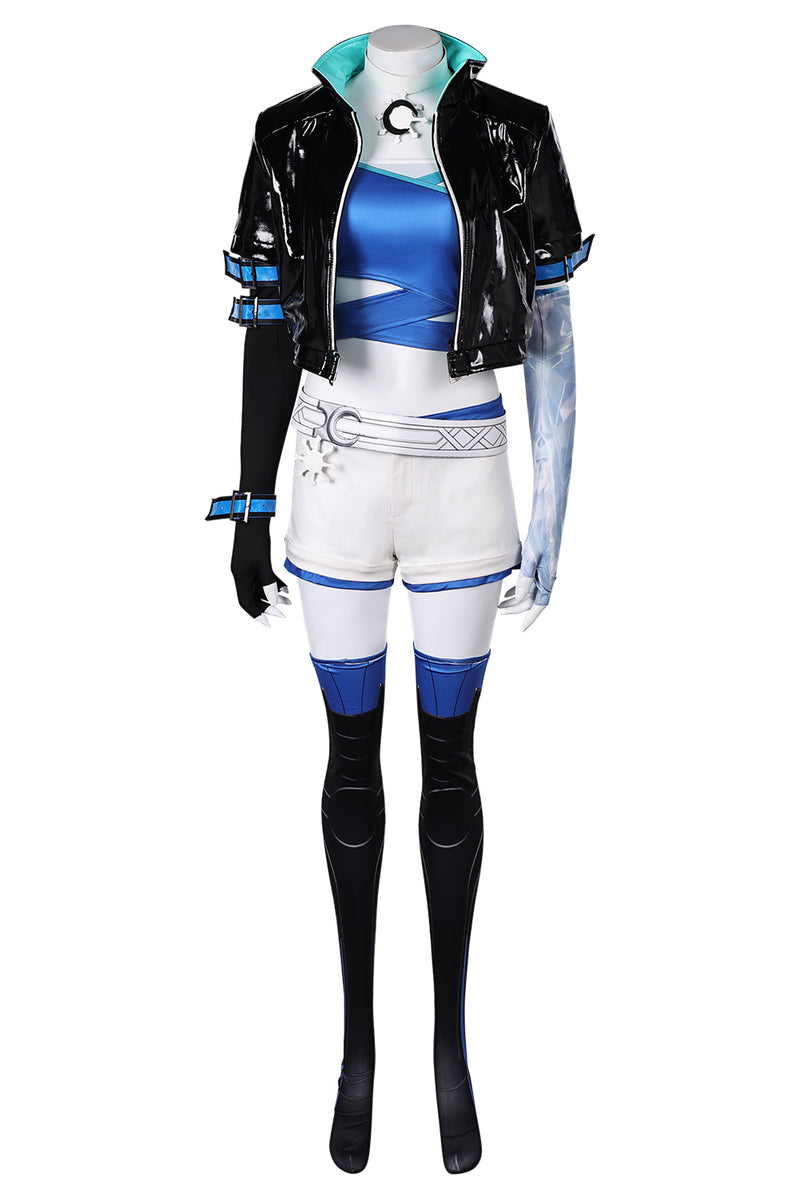 Luna Snow-MV Rivals: Luna Snow Blue White Suit Cosplay Costume Outfits Halloween Carnival Suit