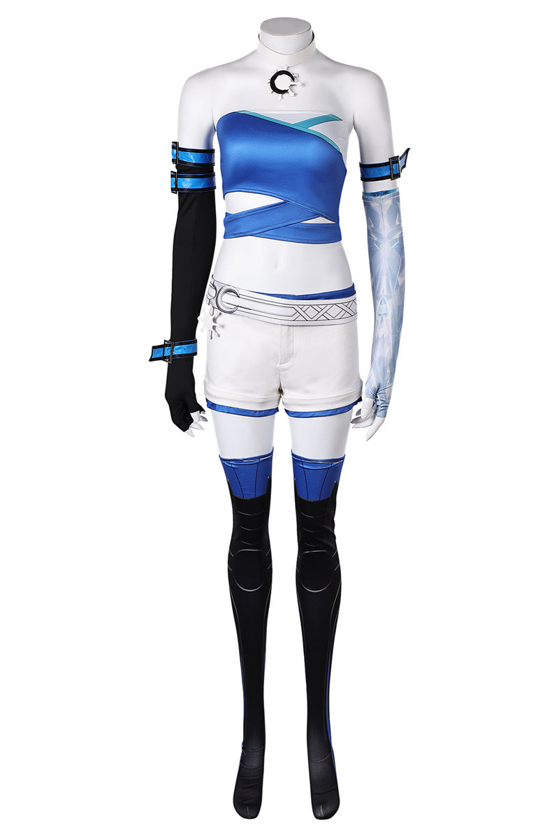 Luna Snow-MV Rivals: Luna Snow Blue White Suit Cosplay Costume Outfits Halloween Carnival Suit