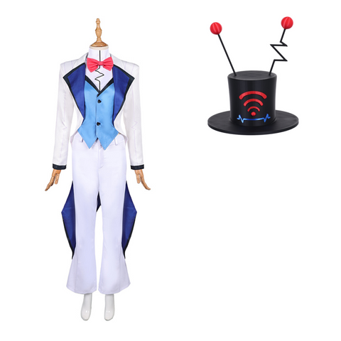 Hazbin Hotel Vox White Outfit Cosplay Costume For Adult Female Halloween Costume