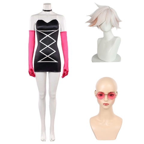 Hazbin Hotel Angel Dust Black Cosplay Dress For Adult Female Halloween Costume