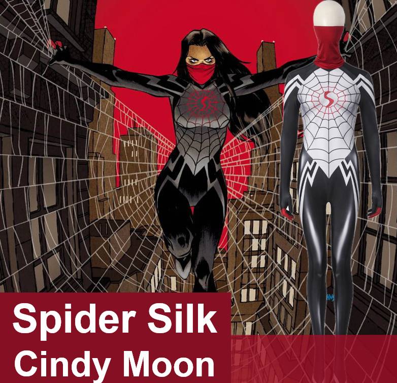 Spider:Woman Girls Spider Silk Cindy Moon Cosplay Spider Female Costume Adult Kids Clothes Outfits Halloween Carnival Suit