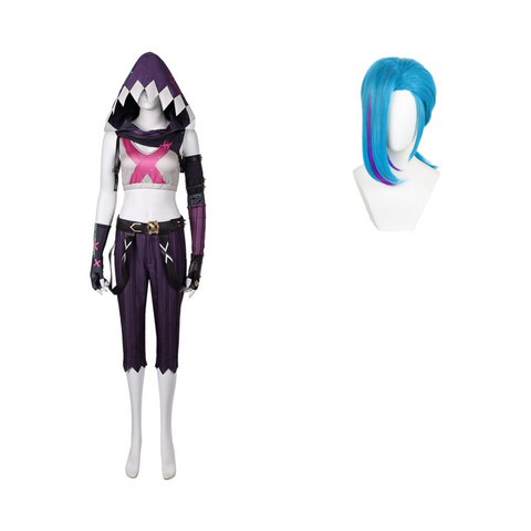 League of Legends: Arcane-Jinx Hood Suit Cosplay Costume Outfits Halloween Costume