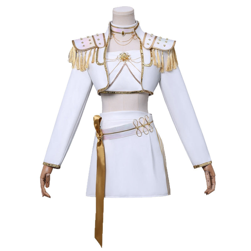 Mira Cosplay What It Sounds Like White Holographic Outfit For Adult Female Halloween Carnival Suit-Seecosplay