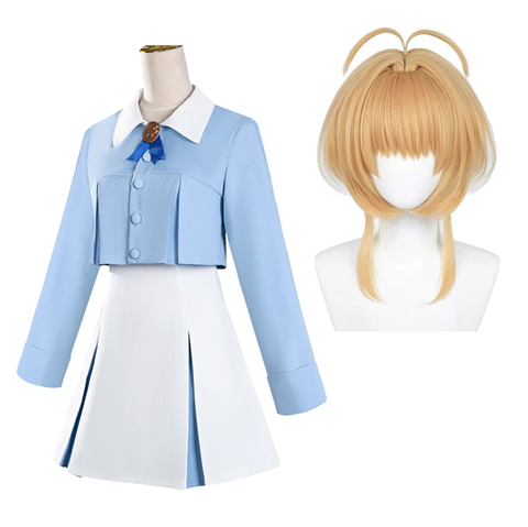 Cardcaptor Sakura Sakura Kinomoto Cosplay Blue Dress Costume For Adult Female Halloween Costume
