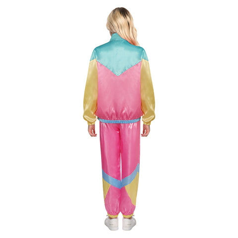 2 Piece Windbreaker Outfits 80s tracksuit women Cosplay Costume Outfits Halloween Carnival Party Suit Women 80s Costume