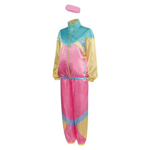 2 Piece Windbreaker Outfits 80s tracksuit women Cosplay Costume Outfits Halloween Carnival Party Suit Women 80s Costume