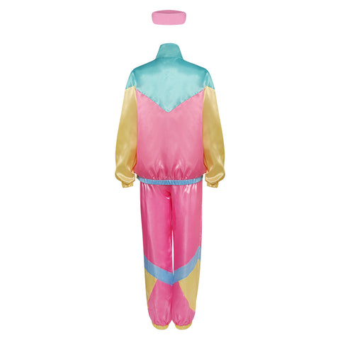 2 Piece Windbreaker Outfits 80s tracksuit women Cosplay Costume Outfits Halloween Carnival Party Suit Women 80s Costume