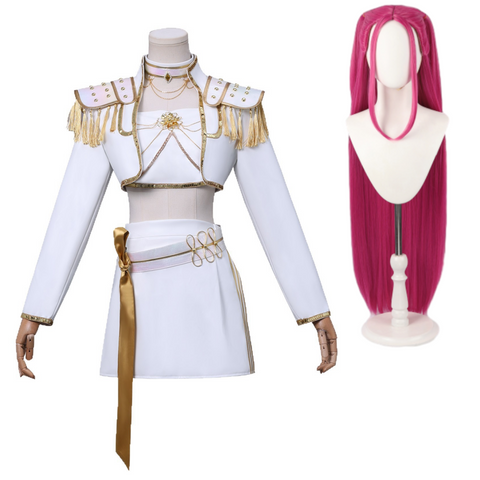 Mira Cosplay What It Sounds Like White Holographic Outfit For Adult Female Halloween Carnival Suit-Seecosplay