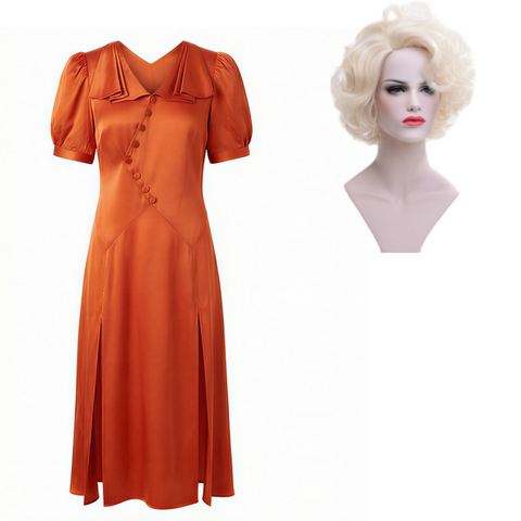 The Bride of Frankenstein The Bride Kids Cosplay Orange Dress Halloween Carnival Party Suit
