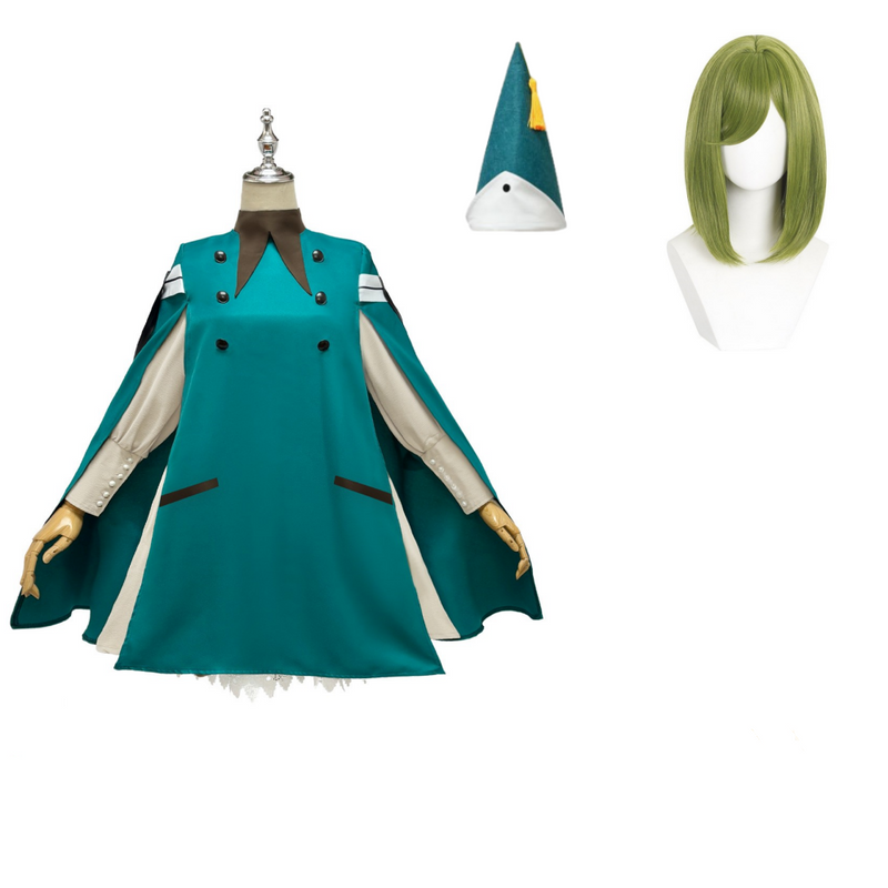 Tongari Boushi no Atelier Coco Cosplay Green Dress Halloween Carnival Party Suit
