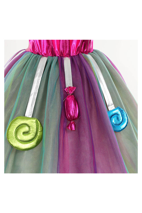 Kids Costumes: Girls Candy Princess Party Dress Cosplay Costume Outfits Fantasia Halloween Party Disguise Suit GirlKidsCostume
