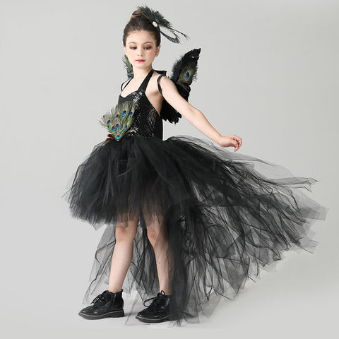 Purim costumes Kids Gilrs Peacock Cosplay Costume Tutu Dress Outfits Carnival Party Disguise Suit GirlKidsCostume