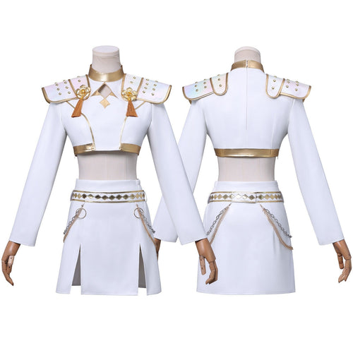 Zoey Cosplay White Holographic Outfit For Adult Female Halloween Carnival Suit-Seecosplay