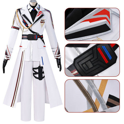 Love and Deepspace Costume Caleb Cosplay White Farspace Colonel Adult Male Suit