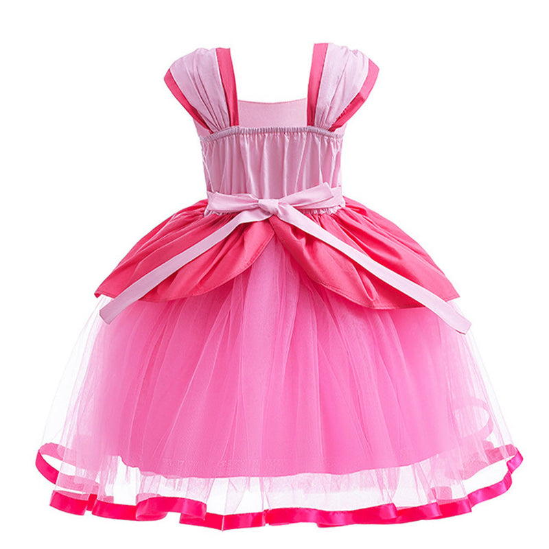 Super Mario:Costume Bros Kids Peach Princess Girls Cosplay Costume Dress Outfits Halloween Carnival Suit