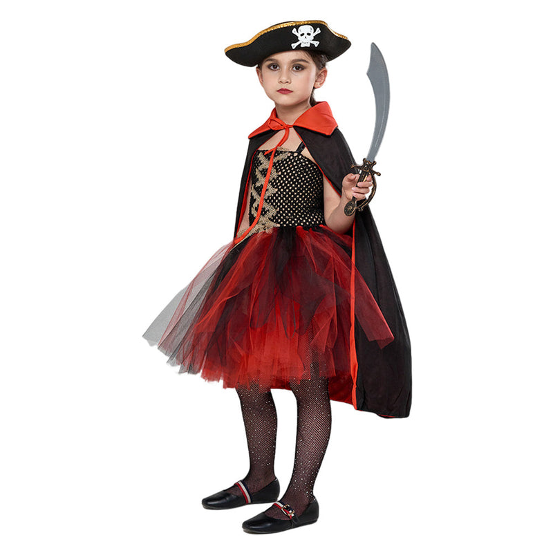 SeeCosplay Kids Girls Pirate TuTu Dress Cosplay Costume Outfits Halloween Carnival Party Disguise Suit GirlKidsCostume