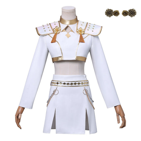 Zoey Cosplay White Holographic Outfit For Adult Female Halloween Carnival Suit-Seecosplay