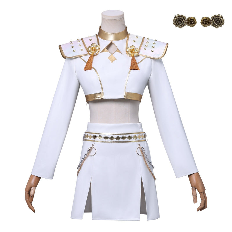 Zoey Cosplay White Holographic Outfit For Adult Female Halloween Carnival Suit-Seecosplay
