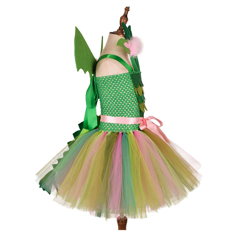 SeeCosplay Dinosaur Kids Girls Cosplay Costume Dress Outfits Pink Dress Halloween Carnival Party Suit GirlKidsCostume