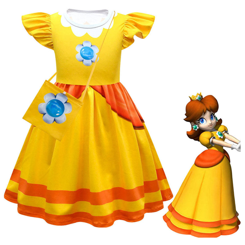 SeeCosplay Peach The Super Mario Bros Cosplay Costume Kids Girls Dress Outfits Halloween Carnival Party Disguise Suit