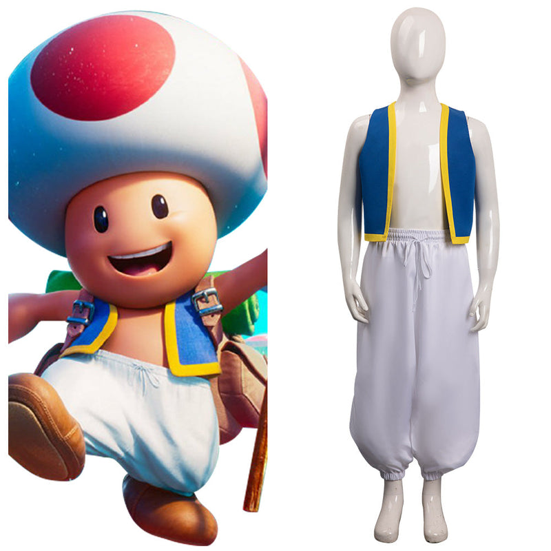 Super Mario:Costume Toad/KINOPIO Kids Children Cosplay Costume Outfits Halloween Carnival Suit