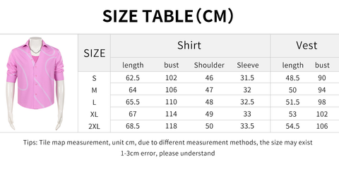 Romance Pink Cosplay Shirt For Adult Man Halloween Costume