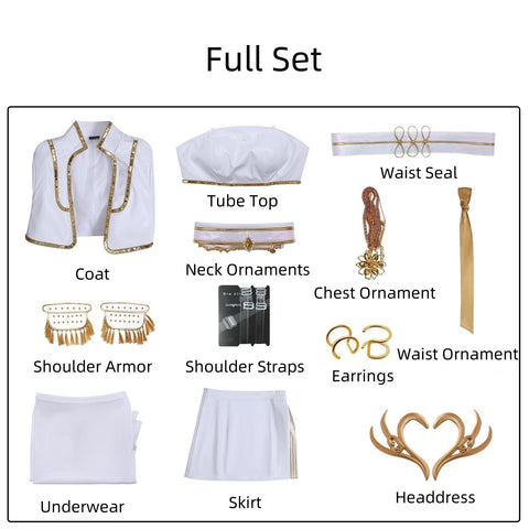 Mira Cosplay What It Sounds Like White Holographic Outfit For Adult Female Halloween Carnival Suit-Seecosplay