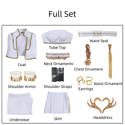 Mira Cosplay What It Sounds Like White Holographic Outfit For Adult Female Halloween Carnival Suit-Seecosplay