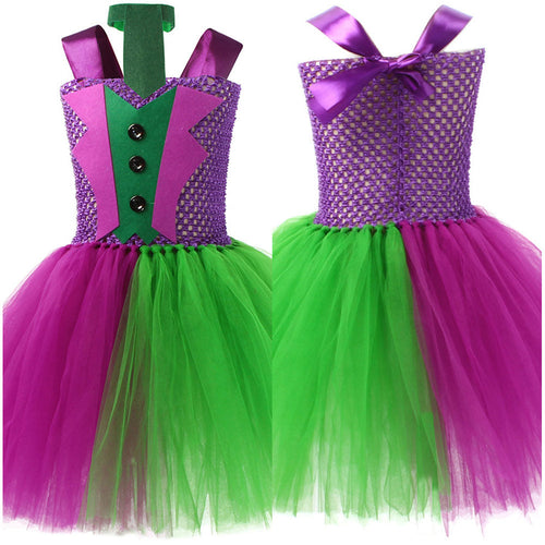Joker:Kid Girls JokerTutu Dress Kids Girls Cosplay Costume Outfits Halloween Party Suit