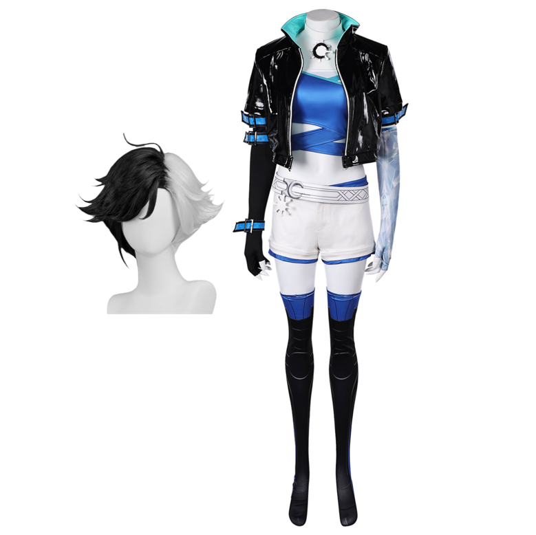 Luna Snow MV Rivals Luna Snow Cosplay Costume Blue White Suit Halloween Costume